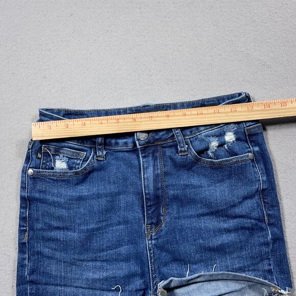 Judy‎ Blue Cut Off Denim Shorts Women 27/4 The High Rise Stretch 1" Inseam - Picture 7 of 11